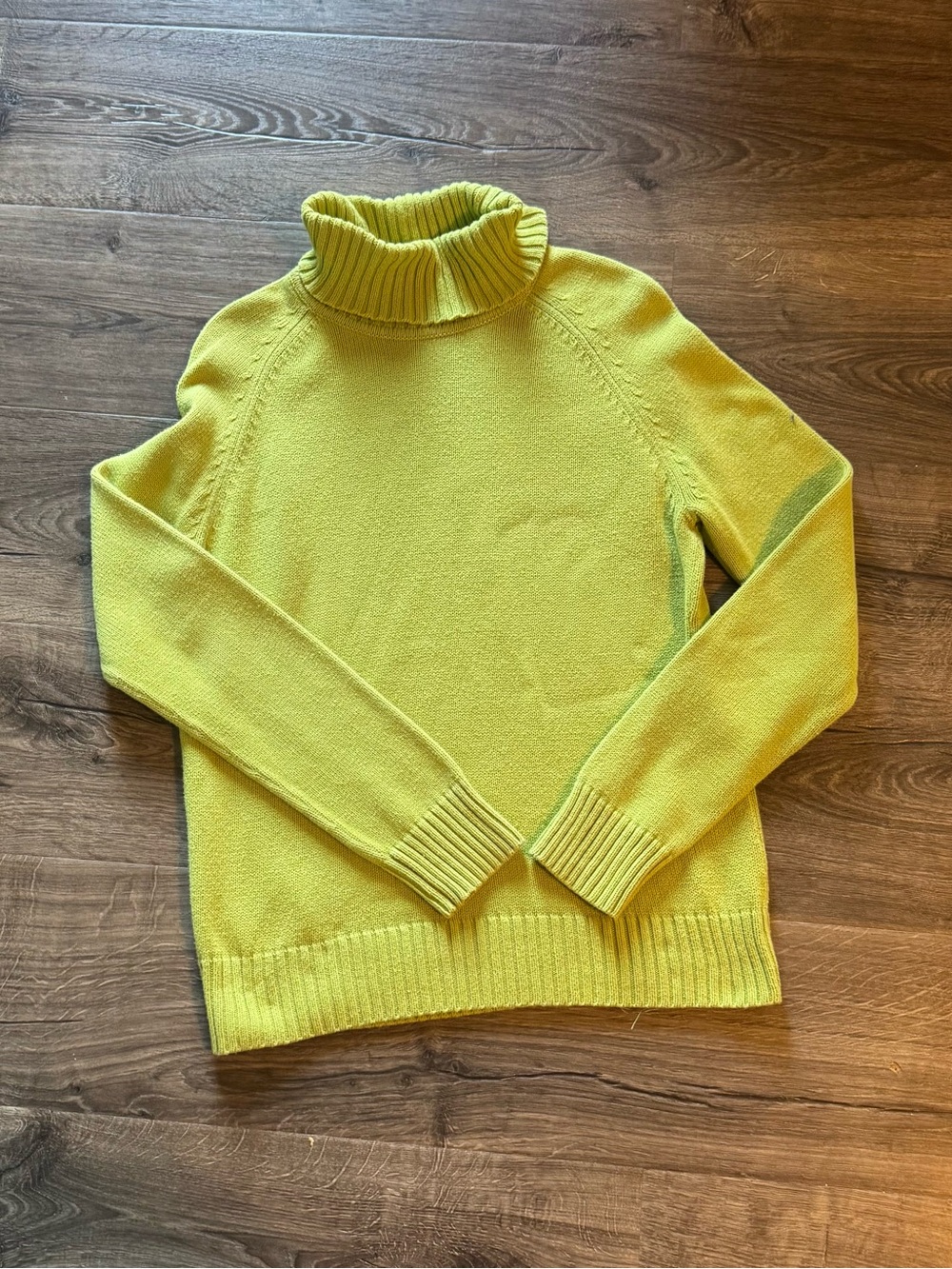 JEANNE PIERRE Lime Green Turtleneck Sweater